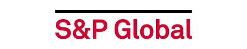 Logo S&P Global rosso con linea nera sopra