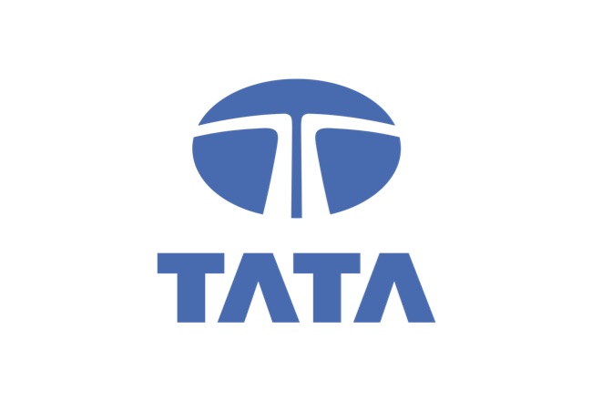 Logo Gruppo TATA blu su sfondo bianco